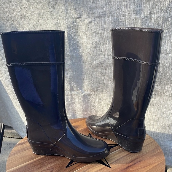 Michael Kors Women’s Tall Rain Boots Wedge heel Brown Size 6 - Picture 7 of 9